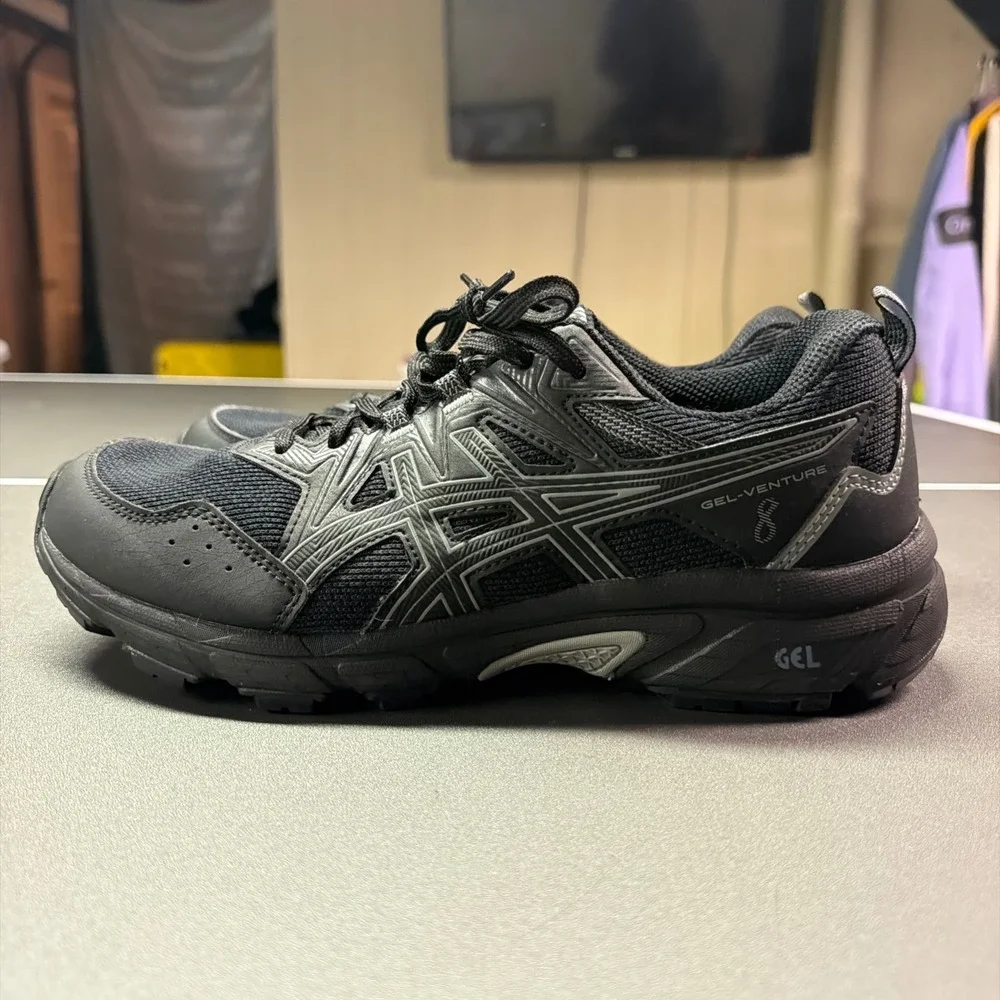 ASICS Gel Venture 8 Extra Wide Black Running Walking Shoes Men's US 8 4E